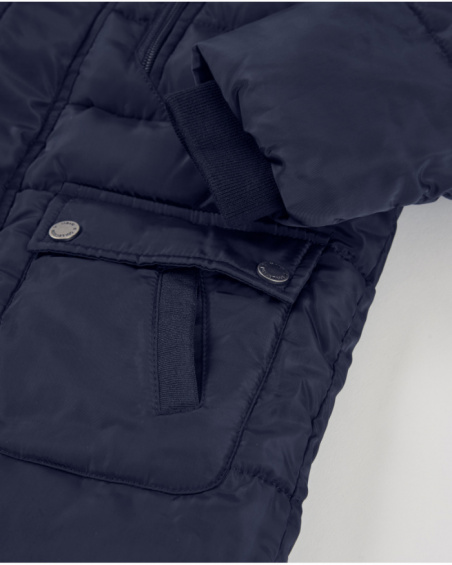 Manteau matelassé bleu marine avec capuche pour garçon