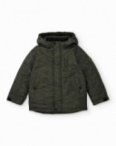 Manteau matelassé vert à motif géométrique pour garçon