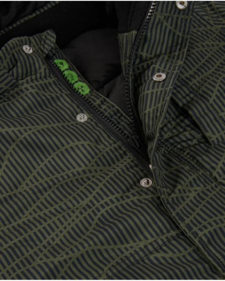 Manteau matelassé vert à motif géométrique pour garçon
