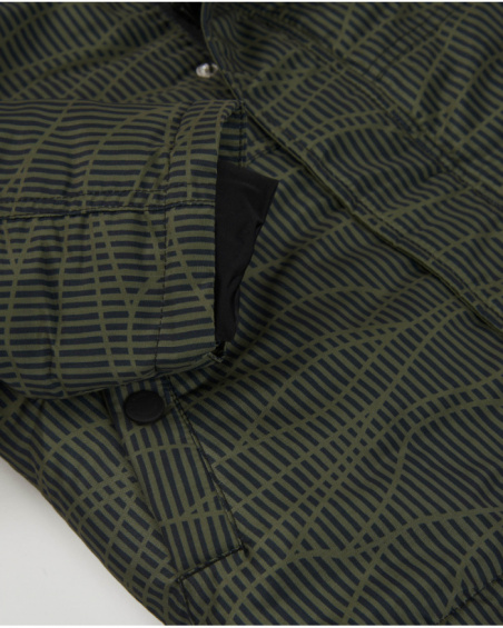 Manteau matelassé vert à motif géométrique pour garçon