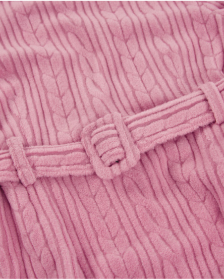 Robe en maille rose avec ceinture pour fille