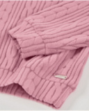 Sweat à capuche rose pour fille avec texture torsadée