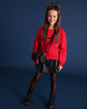 Jupe en simili cuir noir avec ceinture pour fille | tuc tuc