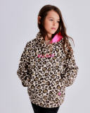 Sweat à capuche imprimé animal avec détails fuchsia pour fille | tuc tuc