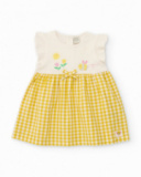 Robe pour nouveau-né en tissu tissé avec motif vichy