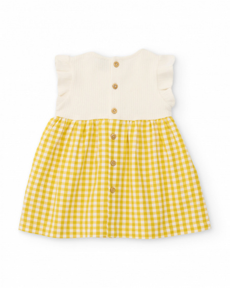 Robe pour nouveau-né en tissu tissé avec motif vichy