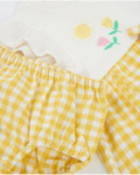 Robe pour nouveau-né en tissu tissé avec motif vichy