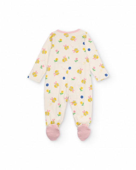 Grenouillère en tricot pour nouveau-né avec imprimé floral