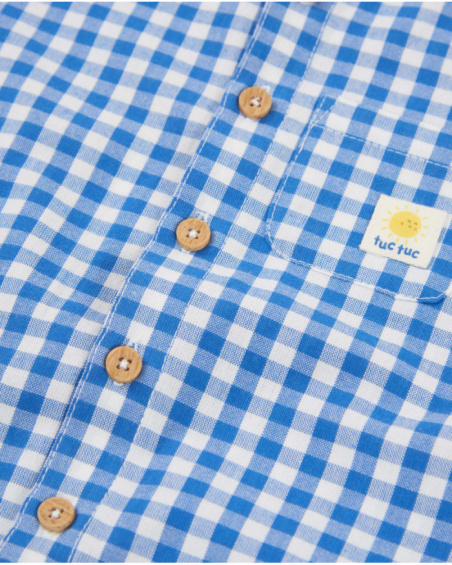 Ensemble pour nouveau-né en tissu tissé avec motif vichy