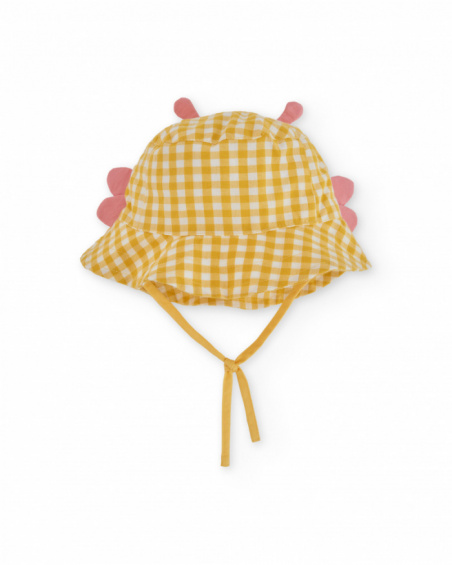 Bonnet pour nouveau-né en tissu tissé avec motif vichy