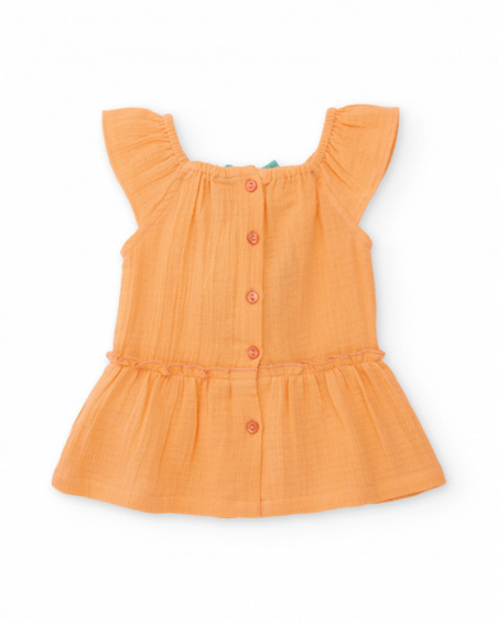 Robe pour nouveau-né en tissu tissé avec volants aux manches