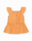 Robe pour nouveau-né en tissu tissé avec volants aux manches