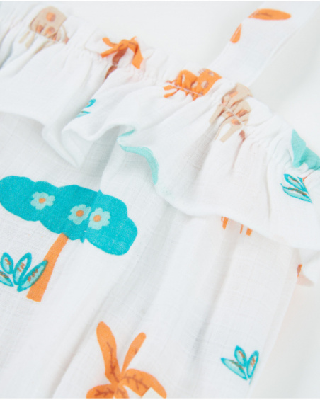 Salopette en tricot pour nouveau-né avec volant décoratif