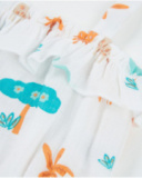 Salopette en tricot pour nouveau-né avec volant décoratif