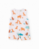 Salopette en tricot pour nouveau-né avec motif animaux