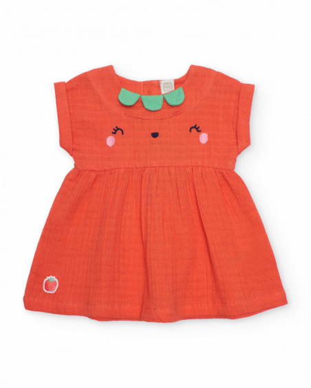 Robe nouveau-né en tissu avec motif petite fraise