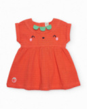 Robe nouveau-né en tissu avec motif petite fraise