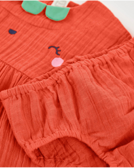 Robe nouveau-né en tissu avec motif petite fraise