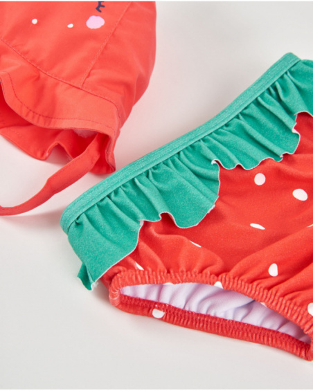 Maillot de bain nouveau-né en tissu avec motif fraise