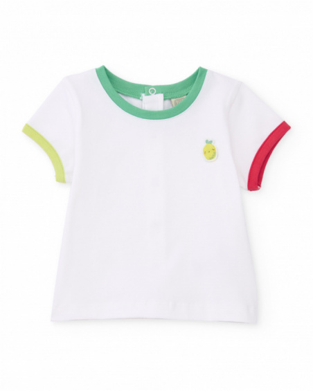 Ensemble en tricot pour nouveau-né avec poche fruit sur le devant