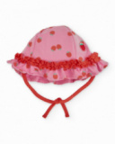 Bonnet en tricot pour nouveau-né avec volant froncé