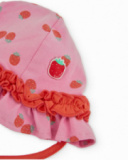 Bonnet en tricot pour nouveau-né avec volant froncé