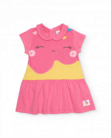 Robe en tricot pour nouveau-né avec jupe froncée