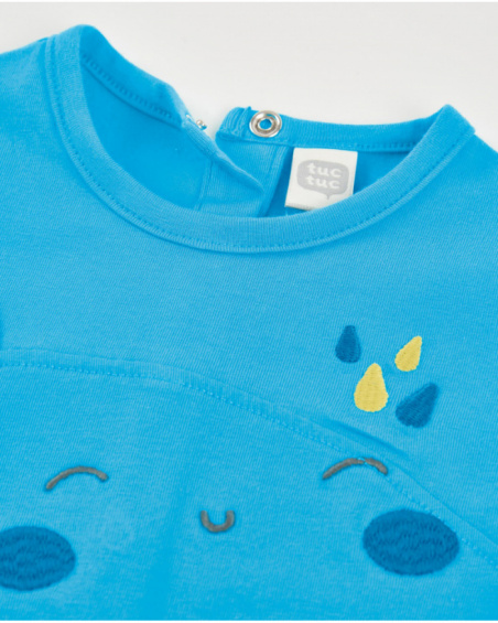 Grenouillère nouveau-né en tissu avec motif poisson