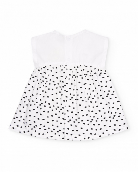 Robe nouveau-né en tissu avec motif petites taches