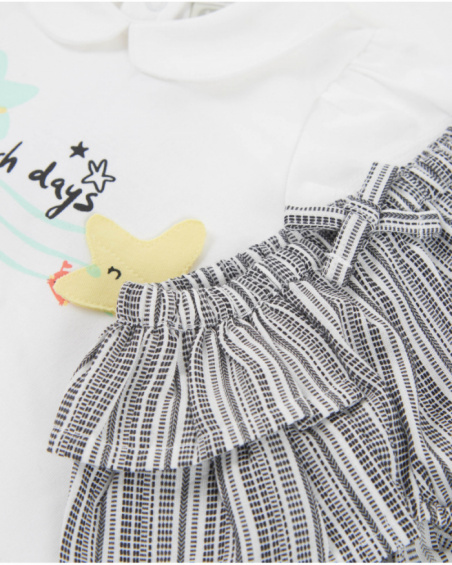 Ensemble en tricot pour nouveau-né à rayures