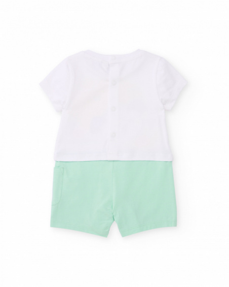 Grenouillère en tricot pour nouveau-né avec détail brodé