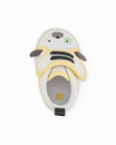 Chaussures nouveau-né en tissu avec fermeture à scratch