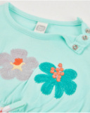 Robe fille en tricot avec fleurs brodées