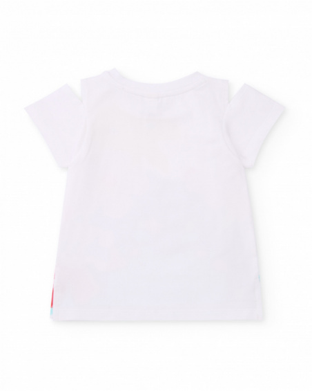 T-shirt fille en maille avec imprimé sur le devant