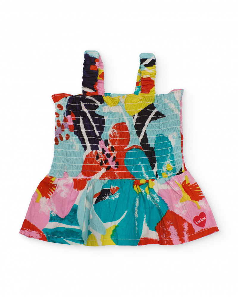 Top fille en tissu à bretelles