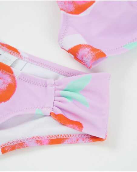 Bikini fille en maille avec application de fleur