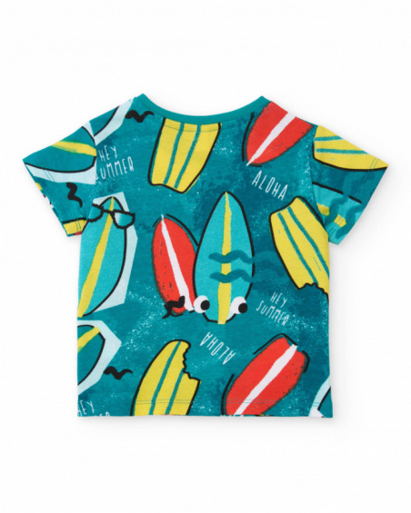 Ensemble garçon en maille avec motif surfeur