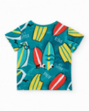T-shirt garçon en maille avec imprimé de planches de surf