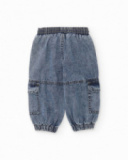 Pantalon garçon en tissu chaîne et trame en denim