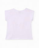 T-shirt fille en maille avec manches courtes japonaises