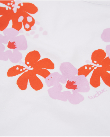 T-shirt fille en maille avec manches courtes japonaises