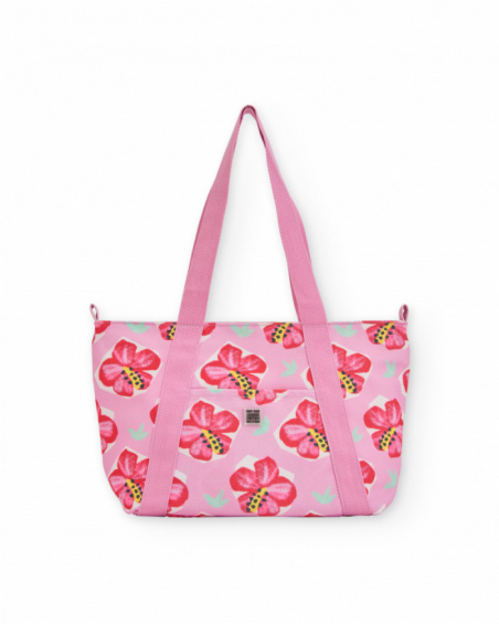 Sac fille en tissu chaîne et trame avec fermeture éclair