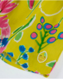 Robe fille en tissu chaîne et trame avec bretelles à volants