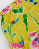 Jupe fille en tissu chaîne et trame avec volants froncés superposés