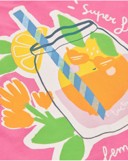 T-shirt fille en maille avec motif limonade