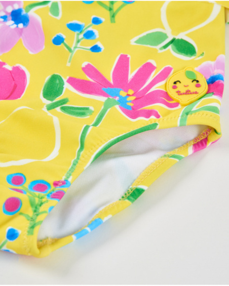 Maillot de bain fille en maille avec volants aux bretelles