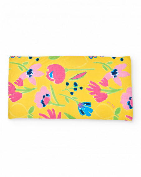 Serviette fille en maille avec imprimé floral