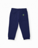 Pantalon garçon en maille avec taille élastiquée et cordon