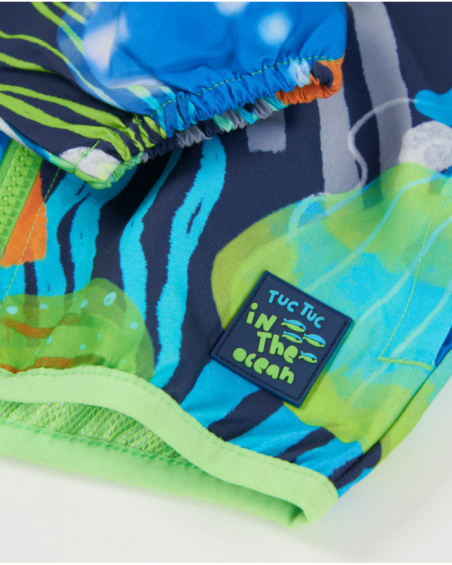 Veste garçon en tissu chaîne et trame avec fermeture éclair