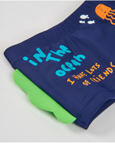 Maillot de bain garçon en maille avec nageoire décorative